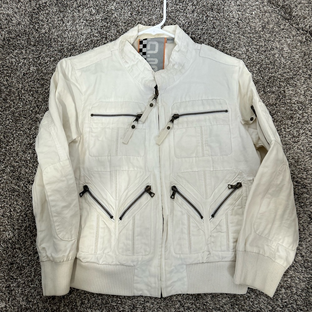 L.A.M.B. White Bomber Jacket Size Large